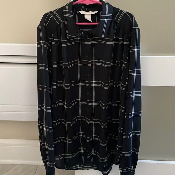 Plaid button down sheer shirt - Picture 1 of 3
